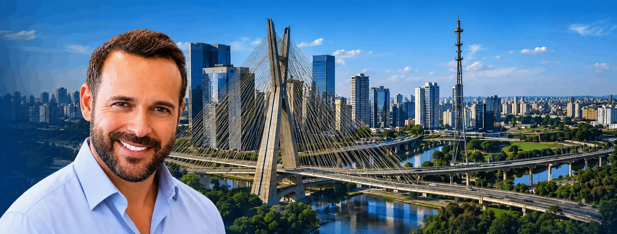 Nando Pinheiro em São Paulo, apresentando sua campanha para deputado estadual